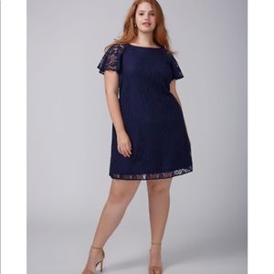 2/$20 💙 Lane Bryant Blue Lace Dress Size 26 0168
